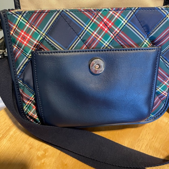 Talbots Navy Plaid Adjustable Shoulder/Crossbody Purse. New Condition Super Cute - Picture 7 of 7